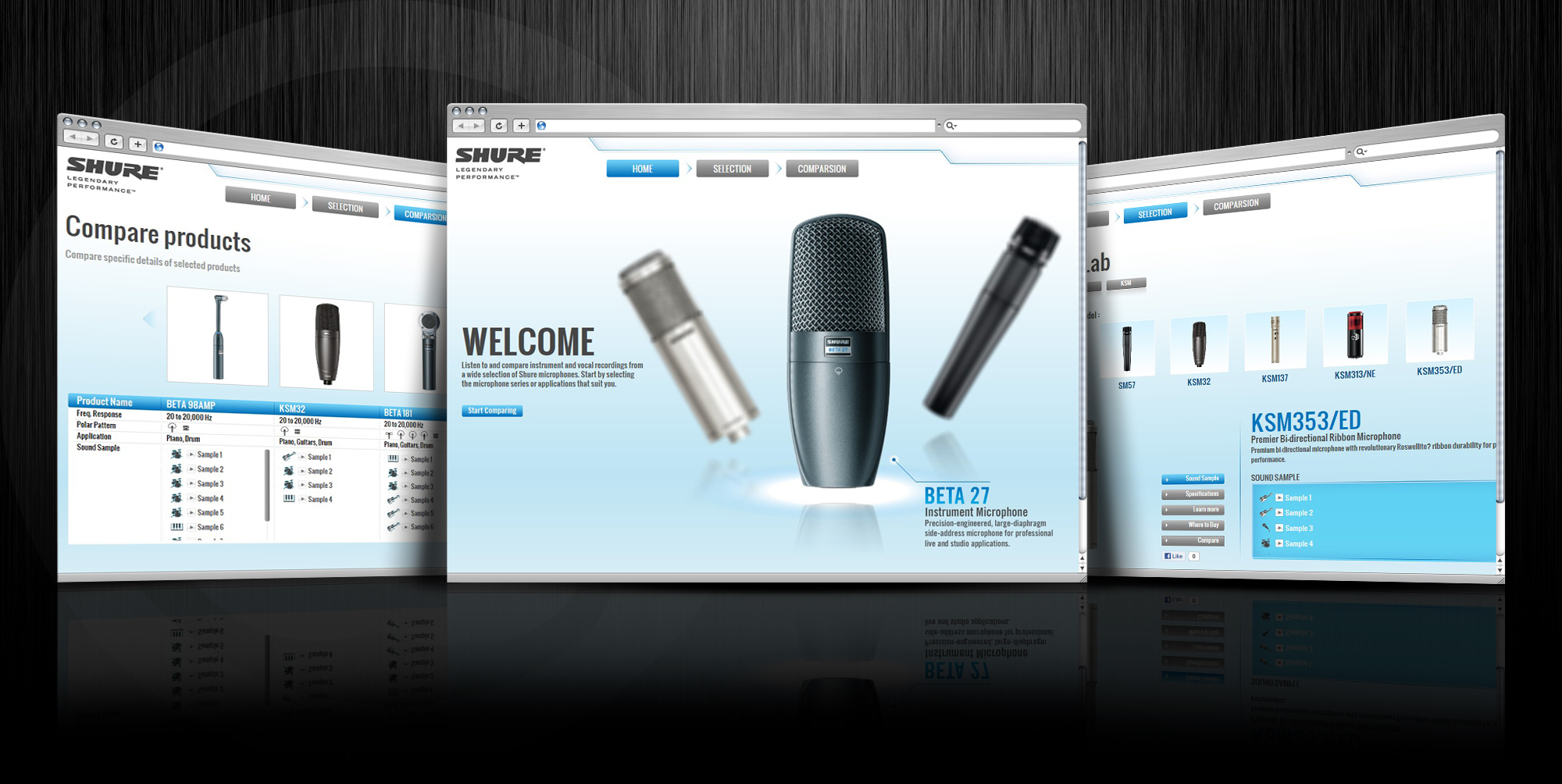 SHURE - Web Design with CMS system development