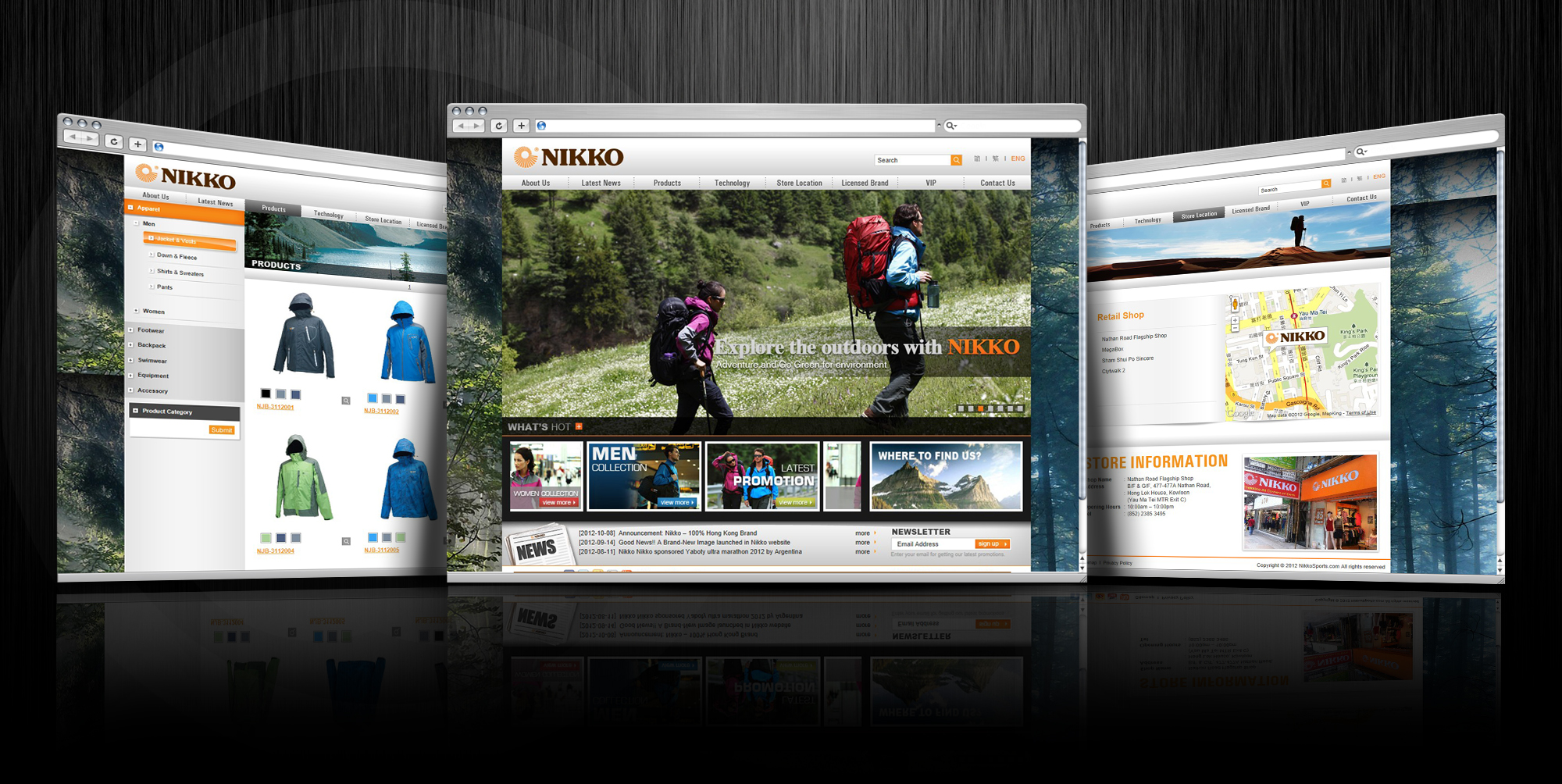 Nikko Sports - Web Design with CMS system development