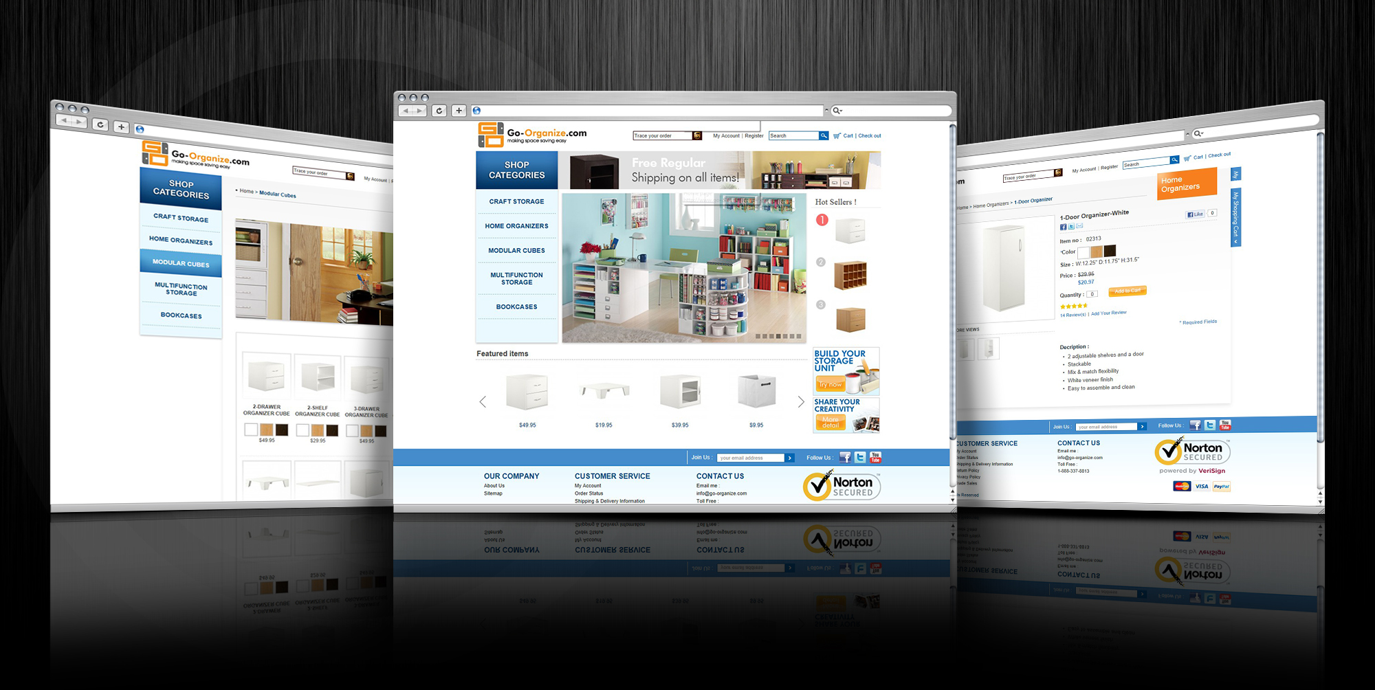 Go-organize - Web Design with Online Shop &CMS system development